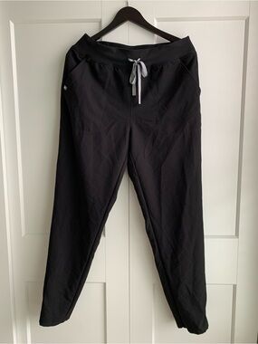 Figs Zamora Women’s Black Jogger Pants with Gray Drawstring size L